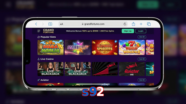 Main screen of S92 ios page for PK players
